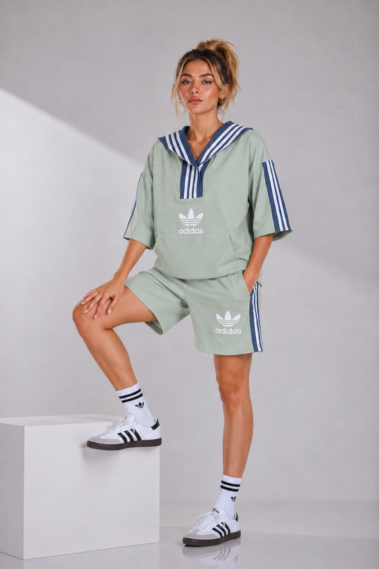 ست تیشرت باکسی adidas و شلوارک