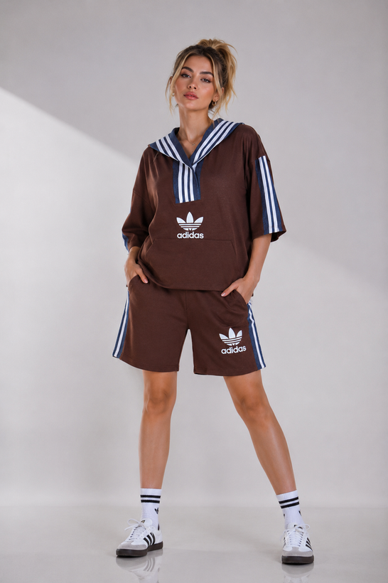 ست تیشرت باکسی adidas و شلوارک