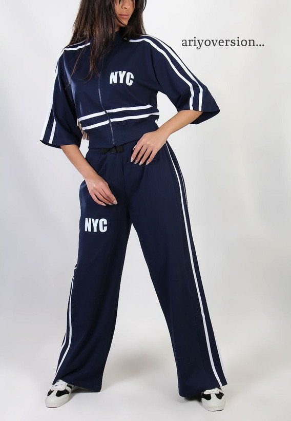ست بلوز و شلوار NYC زیپدار اسپرت