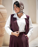 ست سه تکه جلیقه و شلوار سیلک