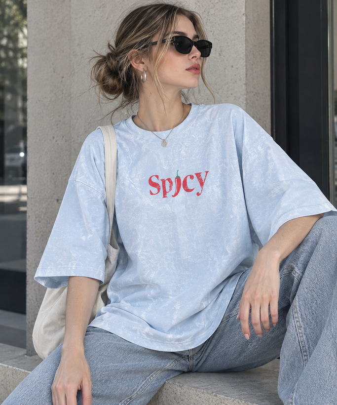 تیشرت باکسی spicy فلفلی نخ پنبه