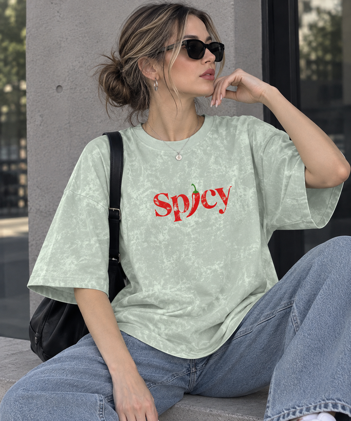 تیشرت باکسی spicy فلفلی نخ پنبه