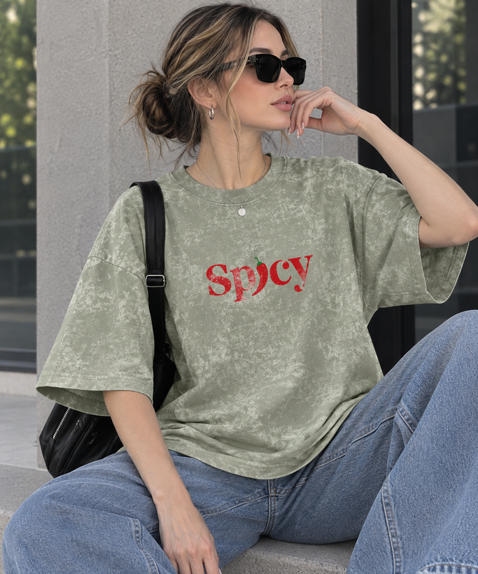 تیشرت باکسی spicy فلفلی نخ پنبه