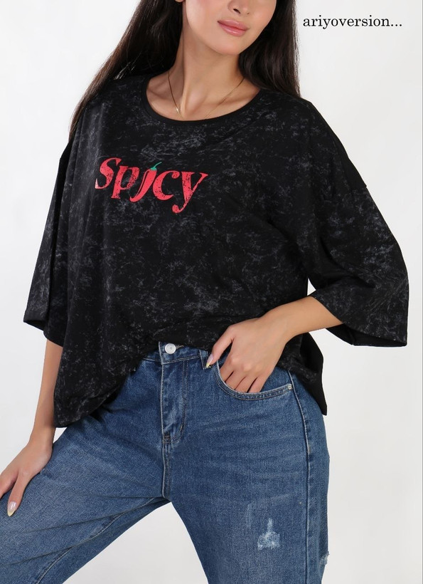 تیشرت باکسی spicy فلفلی نخ پنبه