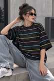 تیشرت باکسی LOEWE راه راه نخ پنبه